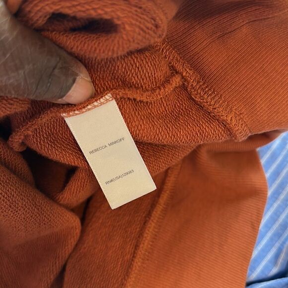 Rebecca Minkoff Evelyn Frill Balloon Sleeve Cotton Sweatshirt S - Picture 7 of 8